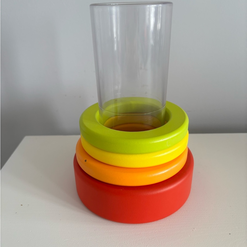 Lovevery clear tube stacking toy